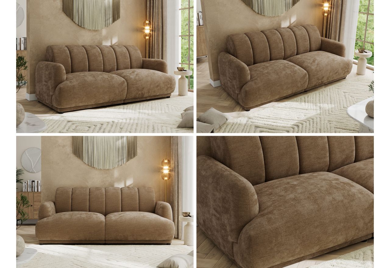 Sofa GERRA - brązowy, szenil gładki