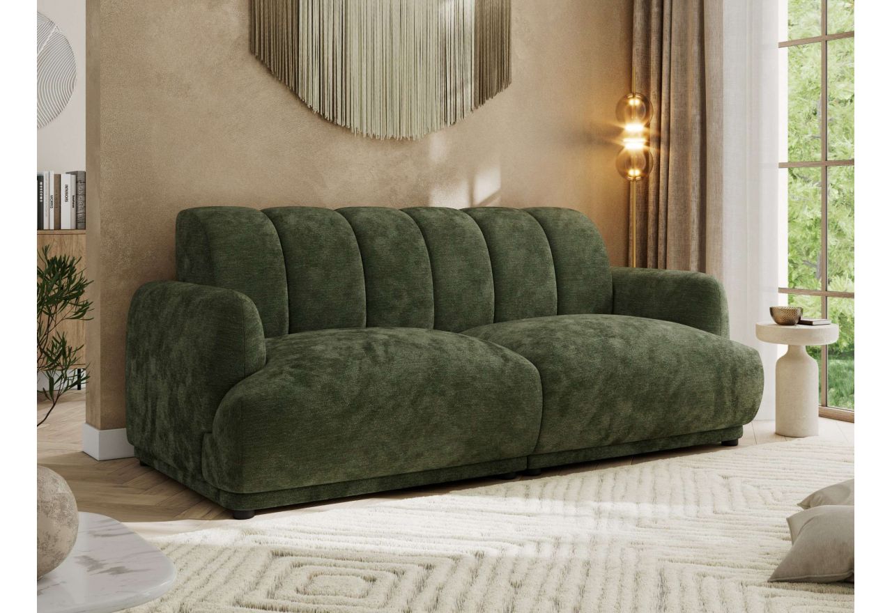 Sofa GERRA - ciemnozielony, szenil gładki