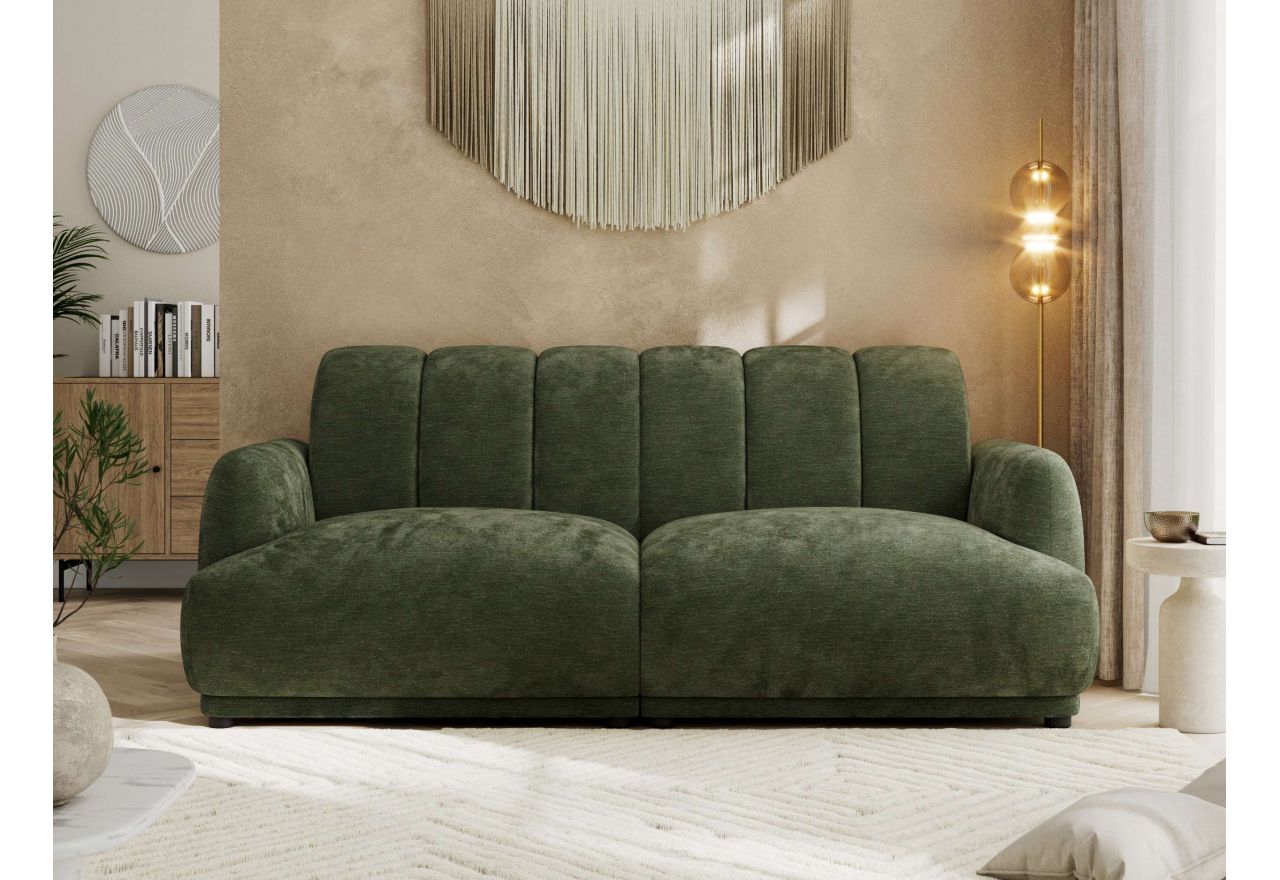 Sofa GERRA - ciemnozielony, szenil gładki