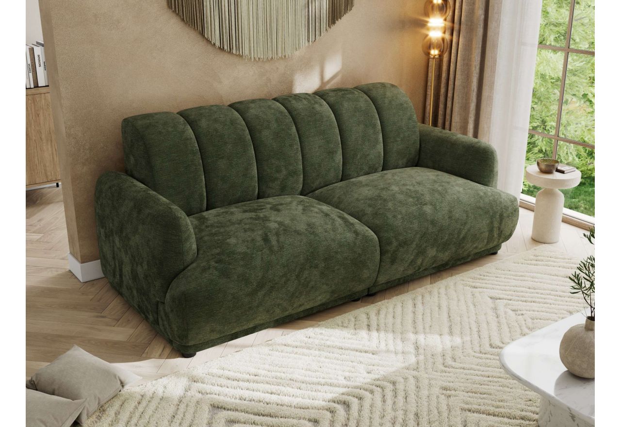 Sofa GERRA - ciemnozielony, szenil gładki