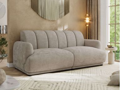 Sofa GERRA - jasnoszary, szenil gładki