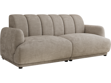Sofa GERRA - jasnoszary, szenil gładki