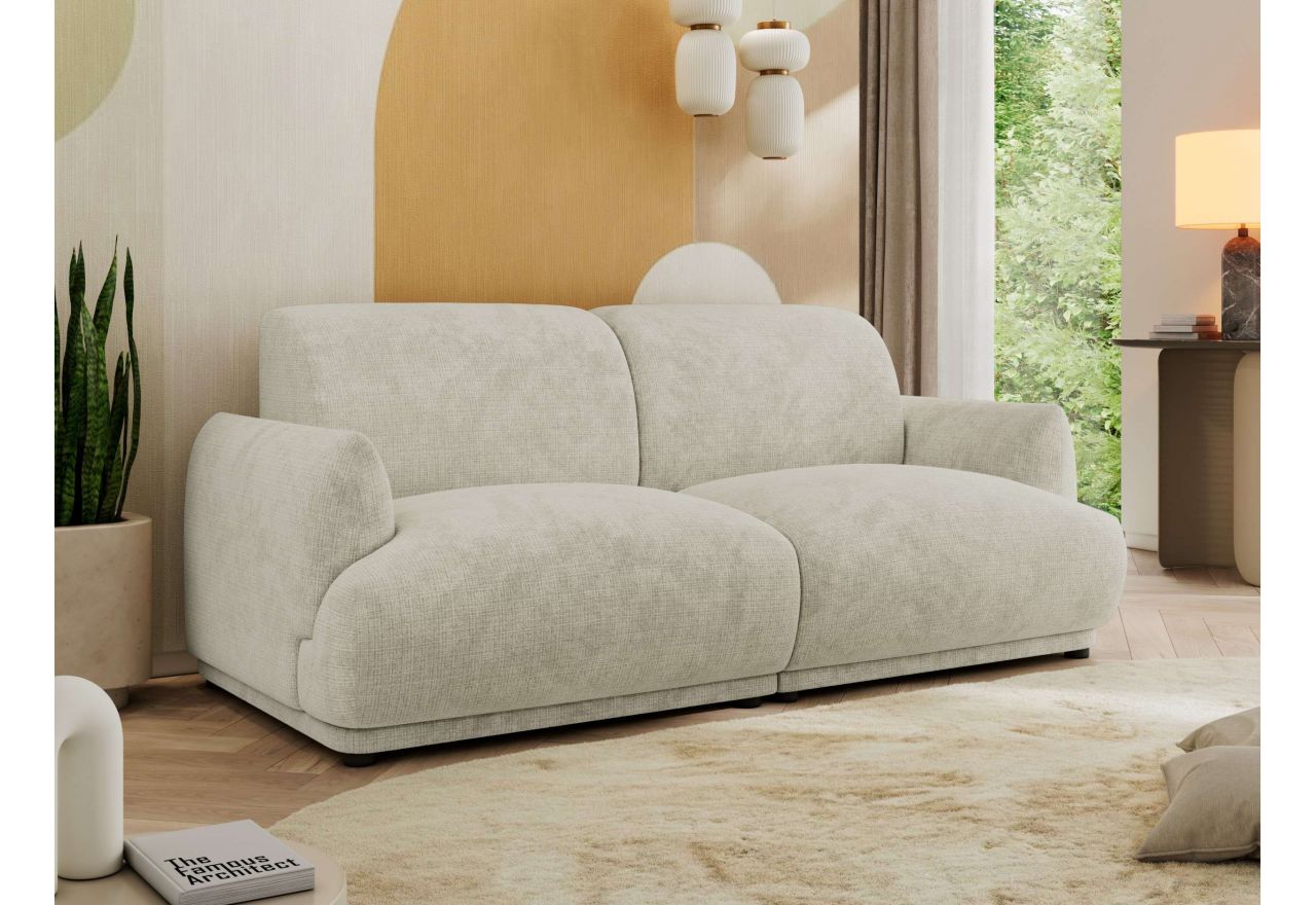 Sofa PUNTA - kremowy, szenil grubo tkany