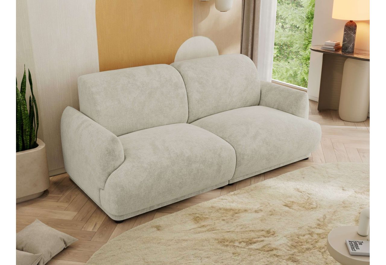 Sofa PUNTA - kremowy, szenil grubo tkany