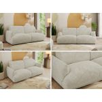 Sofa PUNTA - kremowy, szenil grubo tkany