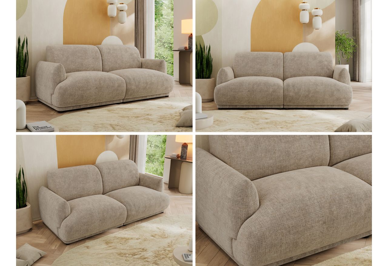 Sofa PUNTA - beżowy, szenil grubo tkany