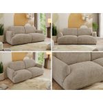 Sofa PUNTA - beżowy, szenil grubo tkany