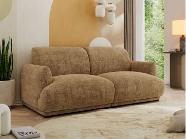 Sofa PUNTA - jasnobrązowy, szenil grubo tkany