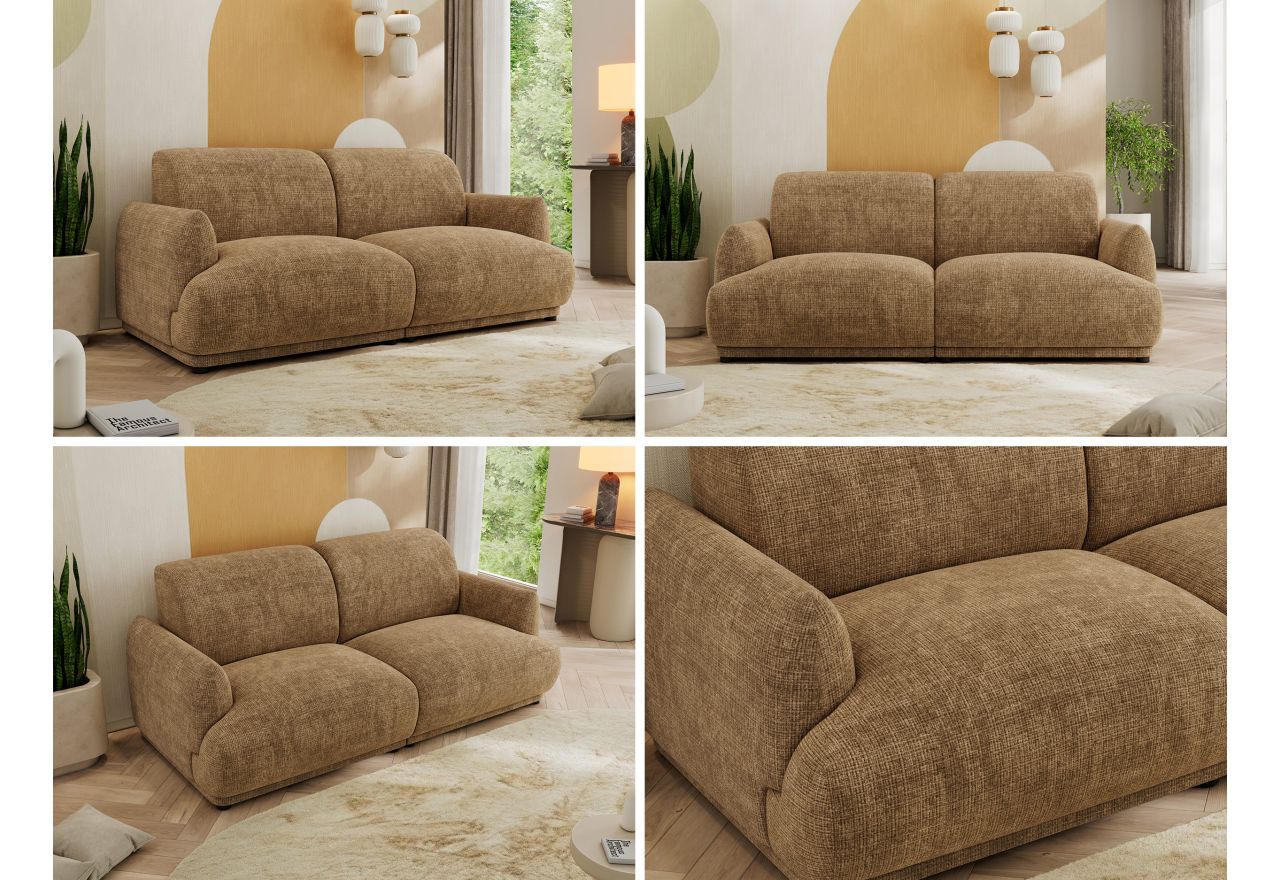 Sofa PUNTA - jasnobrązowy, szenil grubo tkany