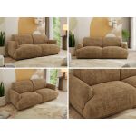 Sofa PUNTA - jasnobrązowy, szenil grubo tkany