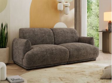 Sofa PUNTA - brązowy, szenil grubo tkany