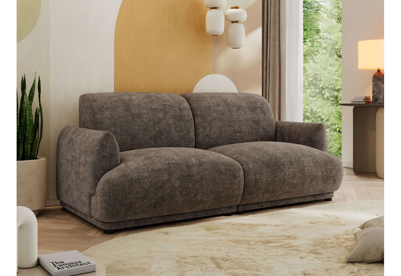 Sofa PUNTA - brązowy, szenil grubo tkany