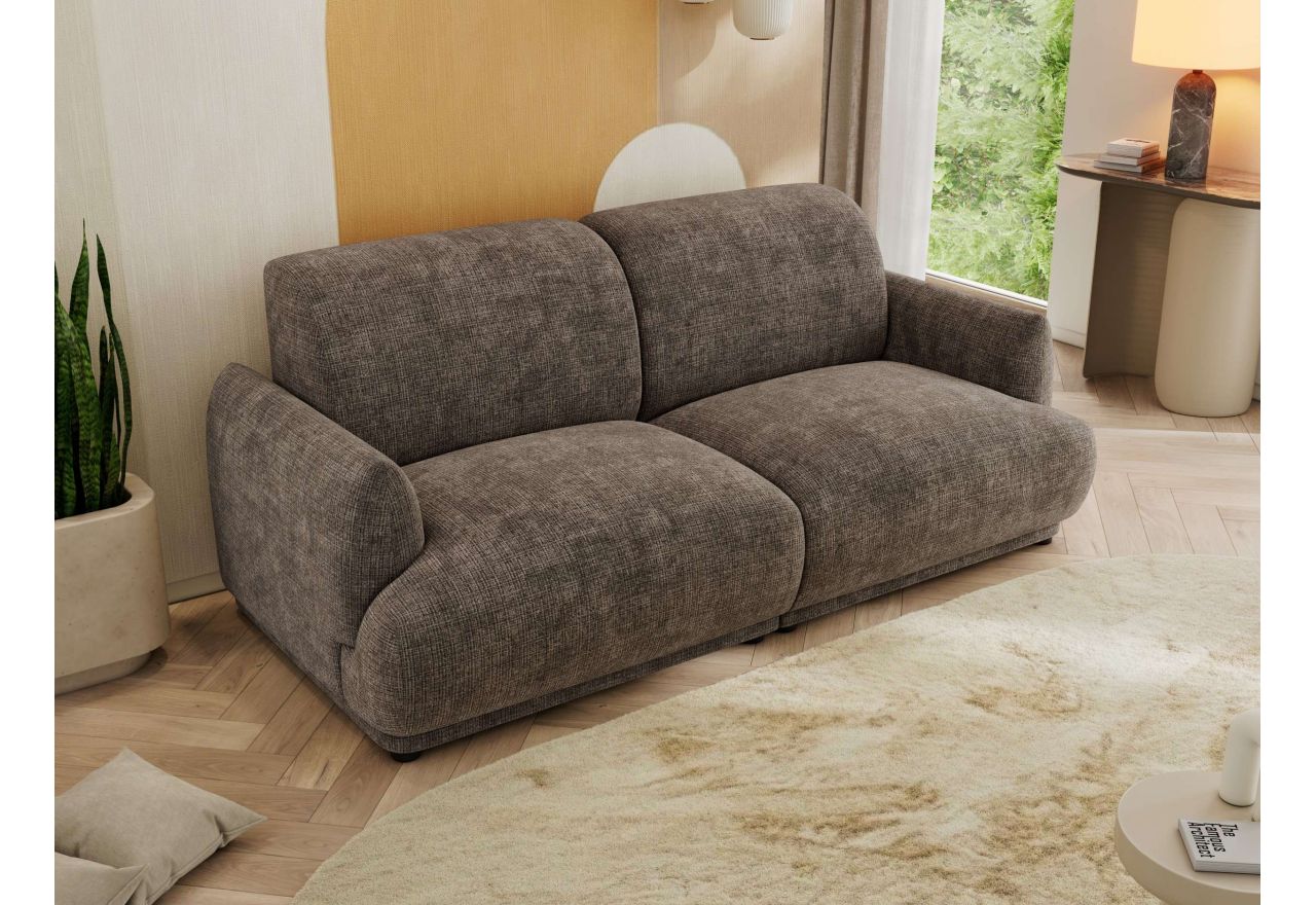 Sofa PUNTA - brązowy, szenil grubo tkany