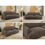 Sofa PUNTA - brązowy, szenil grubo tkany