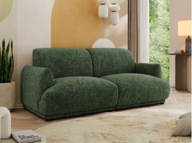 Sofa PUNTA - ciemnozielony, szenil grubo tkany