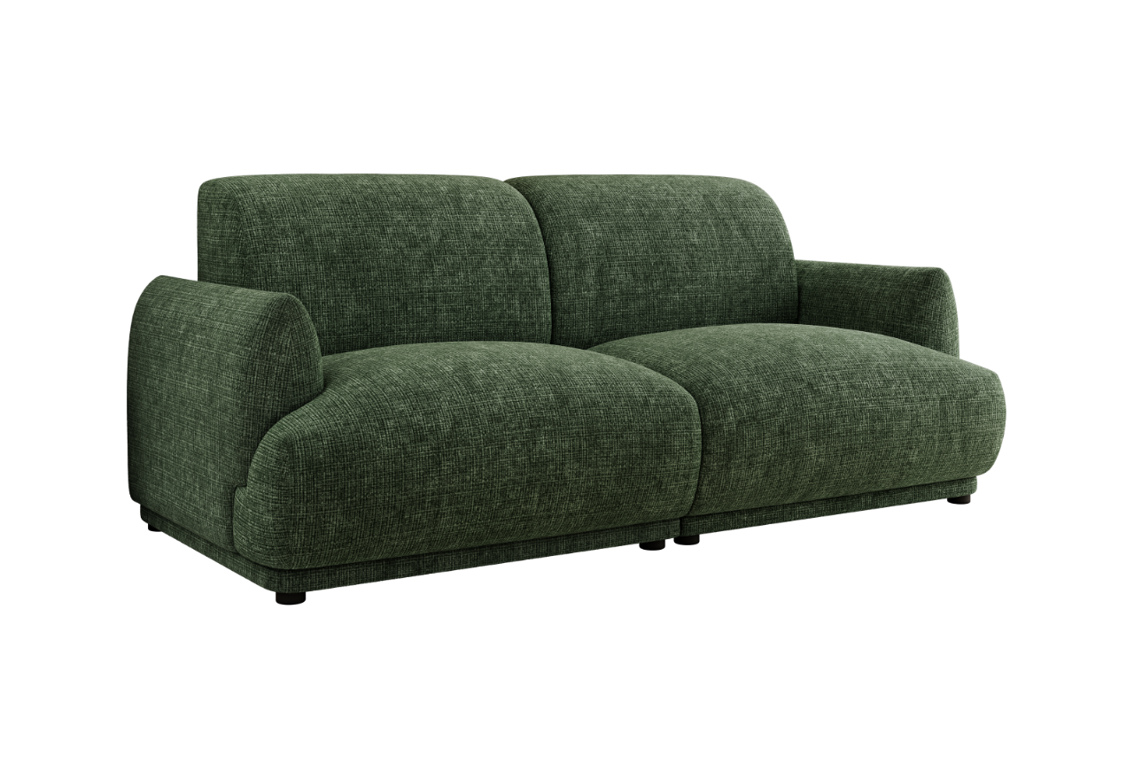 Sofa PUNTA - ciemnozielony, szenil grubo tkany