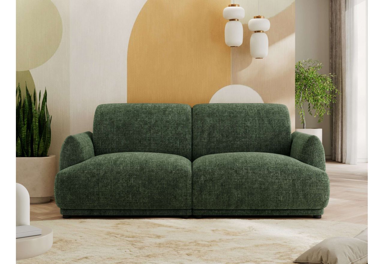 Sofa PUNTA - ciemnozielony, szenil grubo tkany