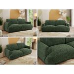 Sofa PUNTA - ciemnozielony, szenil grubo tkany