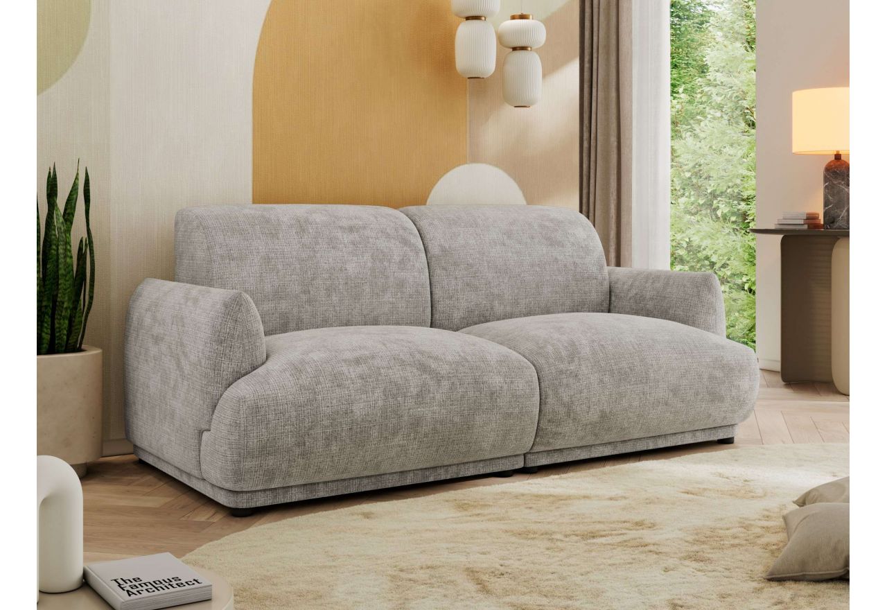 Sofa PUNTA - jasnoszary, szenil grubo tkany