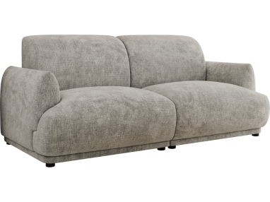 Sofa PUNTA - jasnoszary, szenil grubo tkany