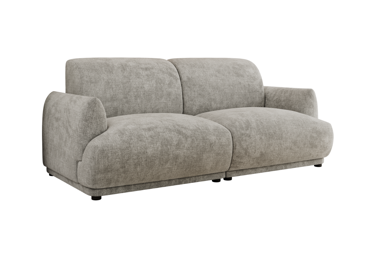 Sofa PUNTA - jasnoszary, szenil grubo tkany