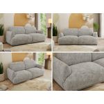 Sofa PUNTA - jasnoszary, szenil grubo tkany