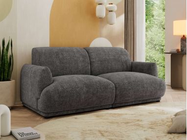 Sofa PUNTA - ciemnoszary, szenil grubo tkany