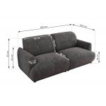 Sofa PUNTA - ciemnoszary, szenil grubo tkany