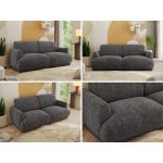 Sofa PUNTA - ciemnoszary, szenil grubo tkany