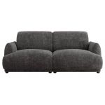 Sofa PUNTA - ciemnoszary, szenil grubo tkany