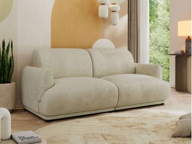 Sofa PUNTA - kremowy, welwet