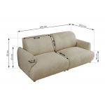 Sofa PUNTA - kremowy, welwet