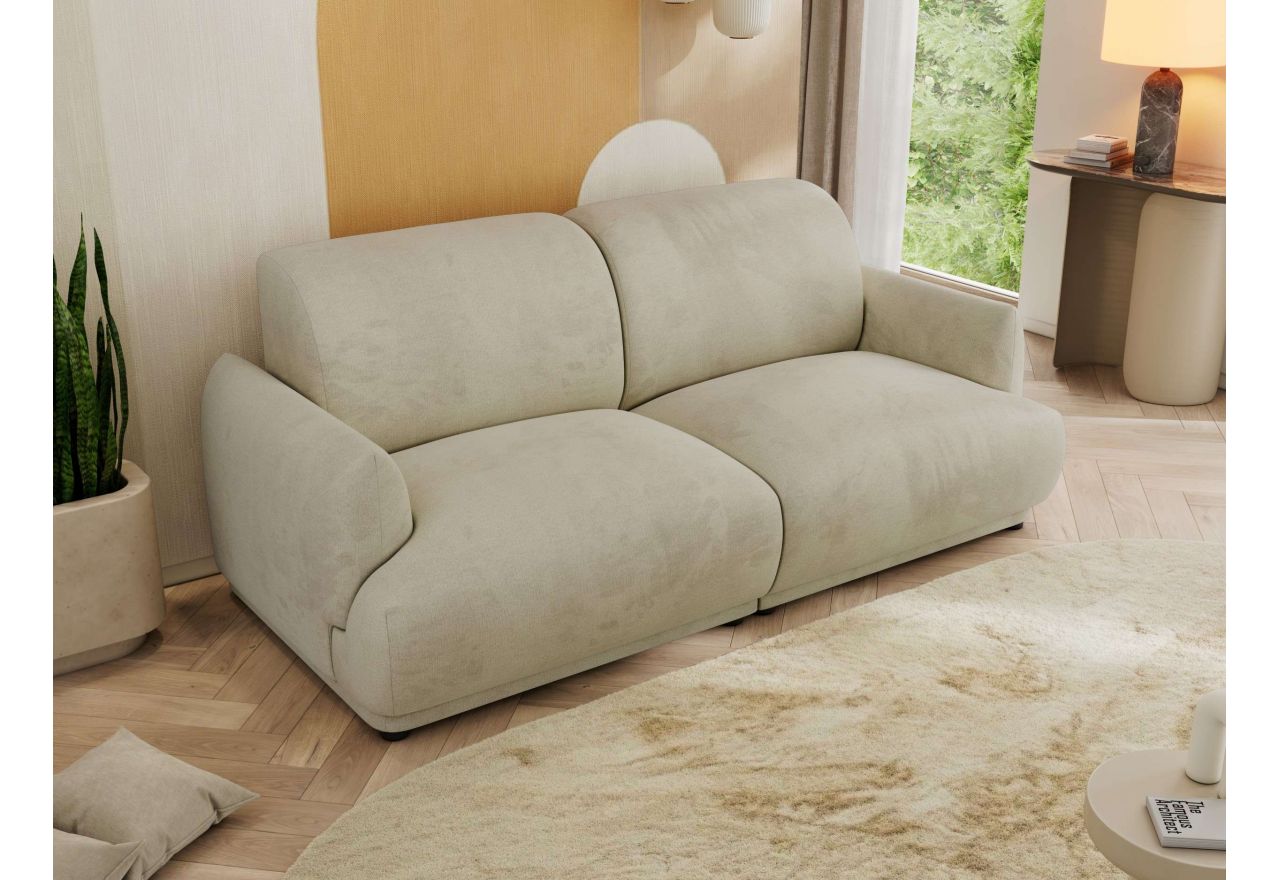 Sofa PUNTA - kremowy, welwet
