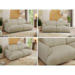 Sofa PUNTA - kremowy, welwet