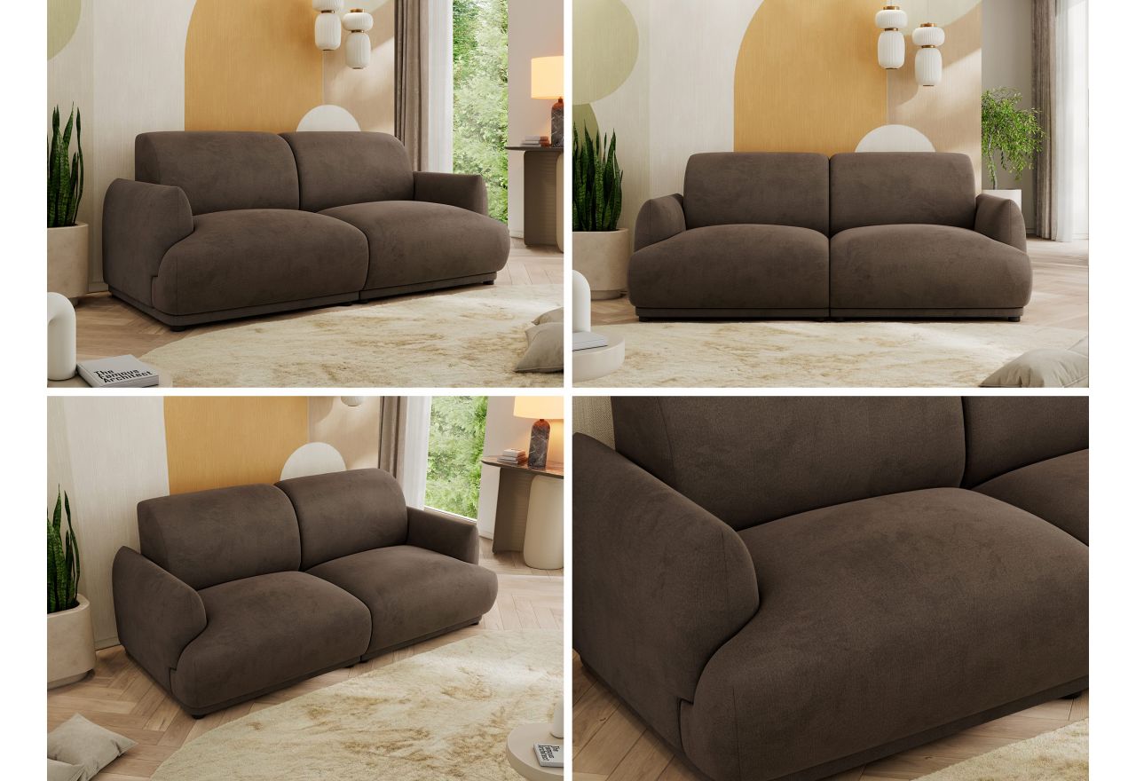 Sofa PUNTA - brązowy, welwet