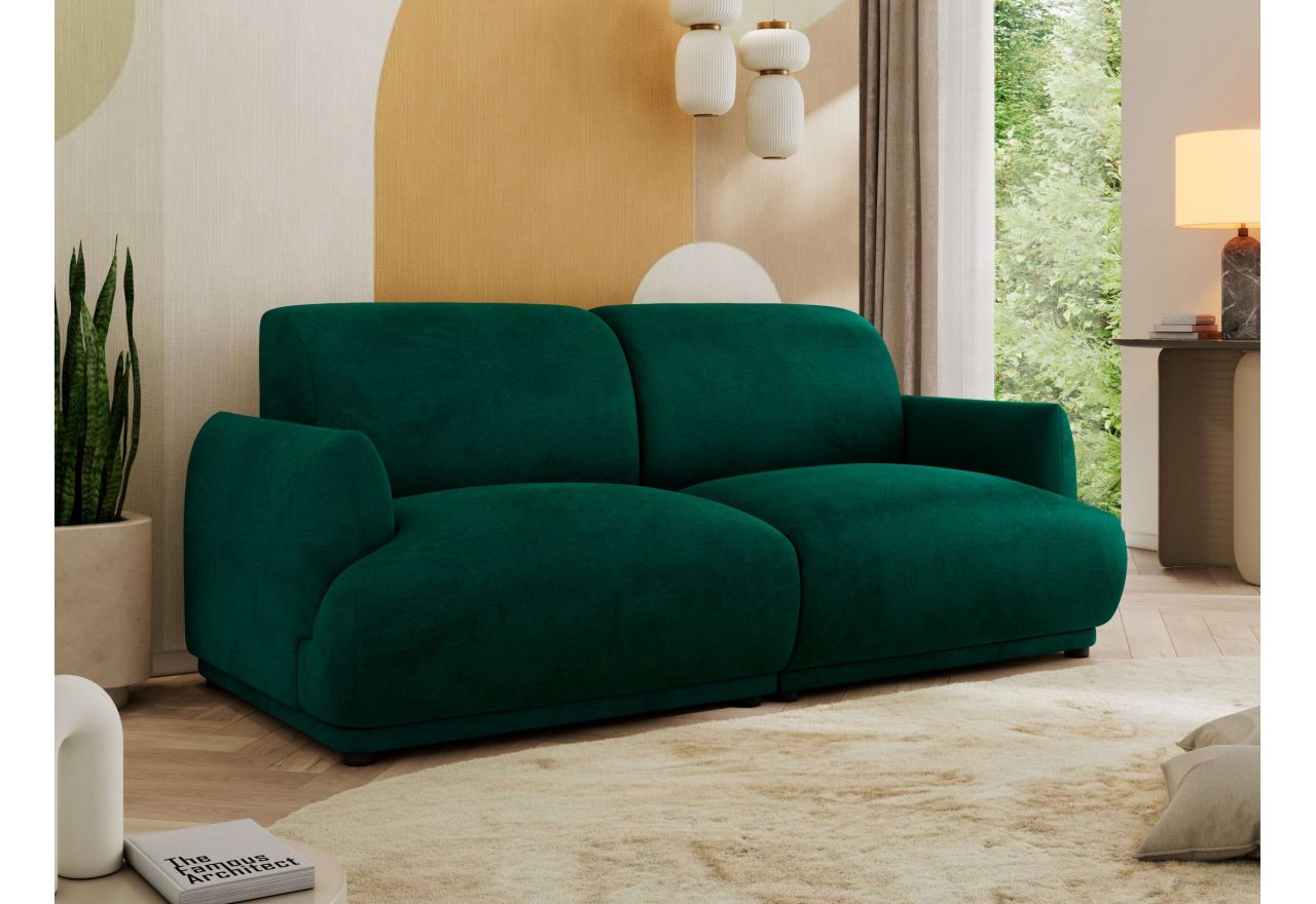 Sofa PUNTA - ciemnozielony, welwet