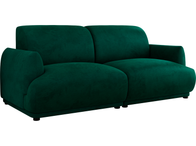 Sofa PUNTA - ciemnozielony, welwet