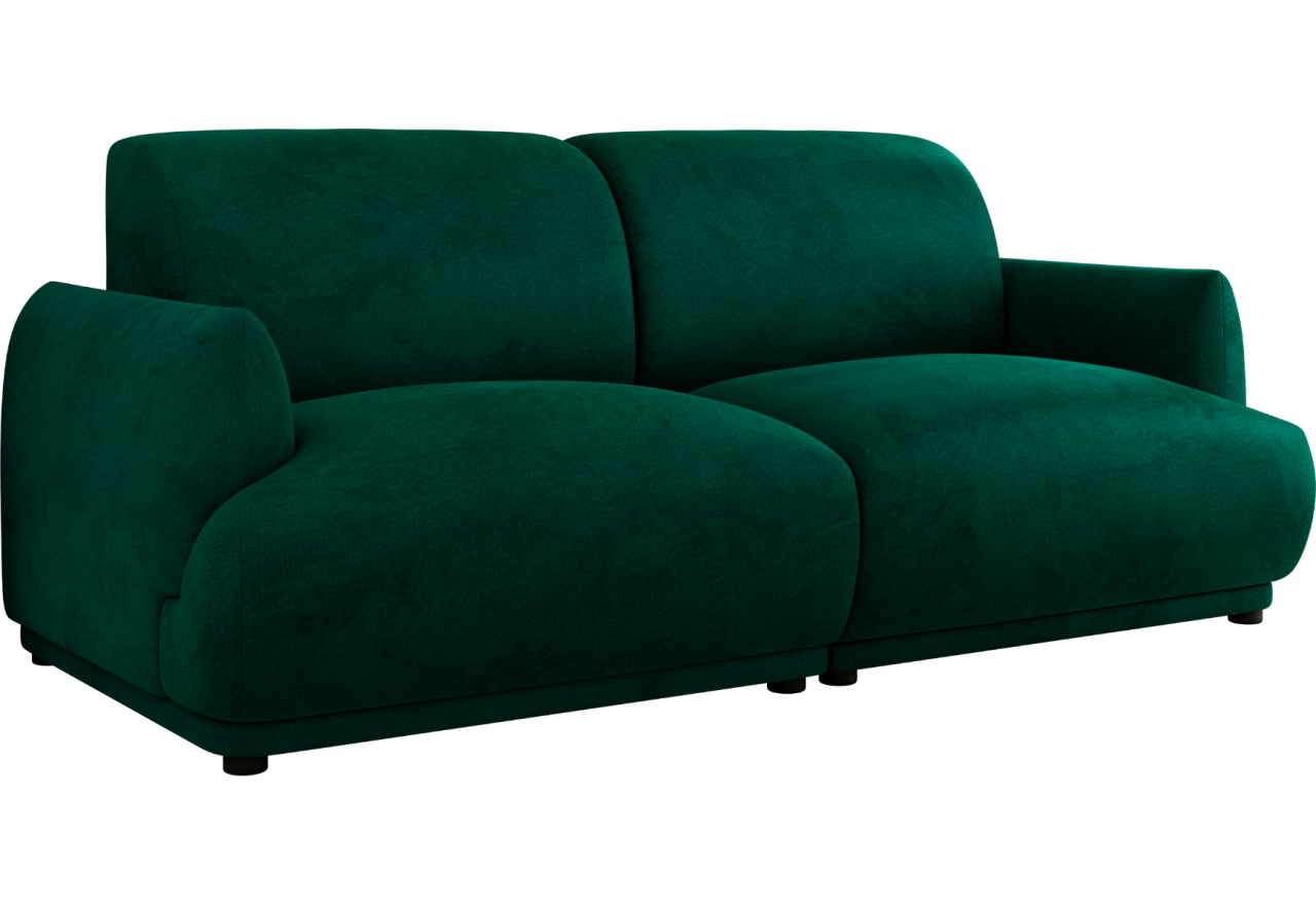 Sofa PUNTA - ciemnozielony, welwet