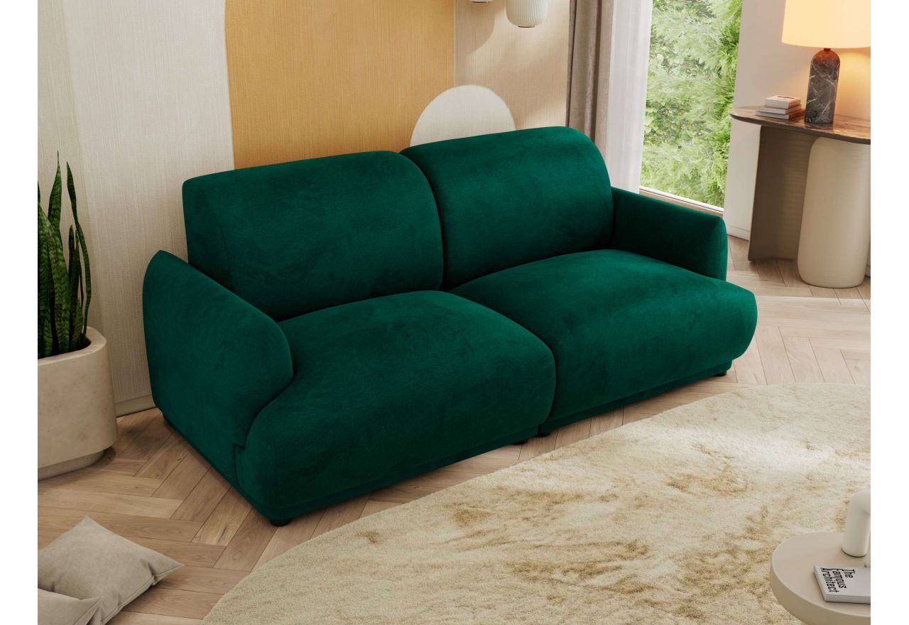 Sofa PUNTA - ciemnozielony, welwet