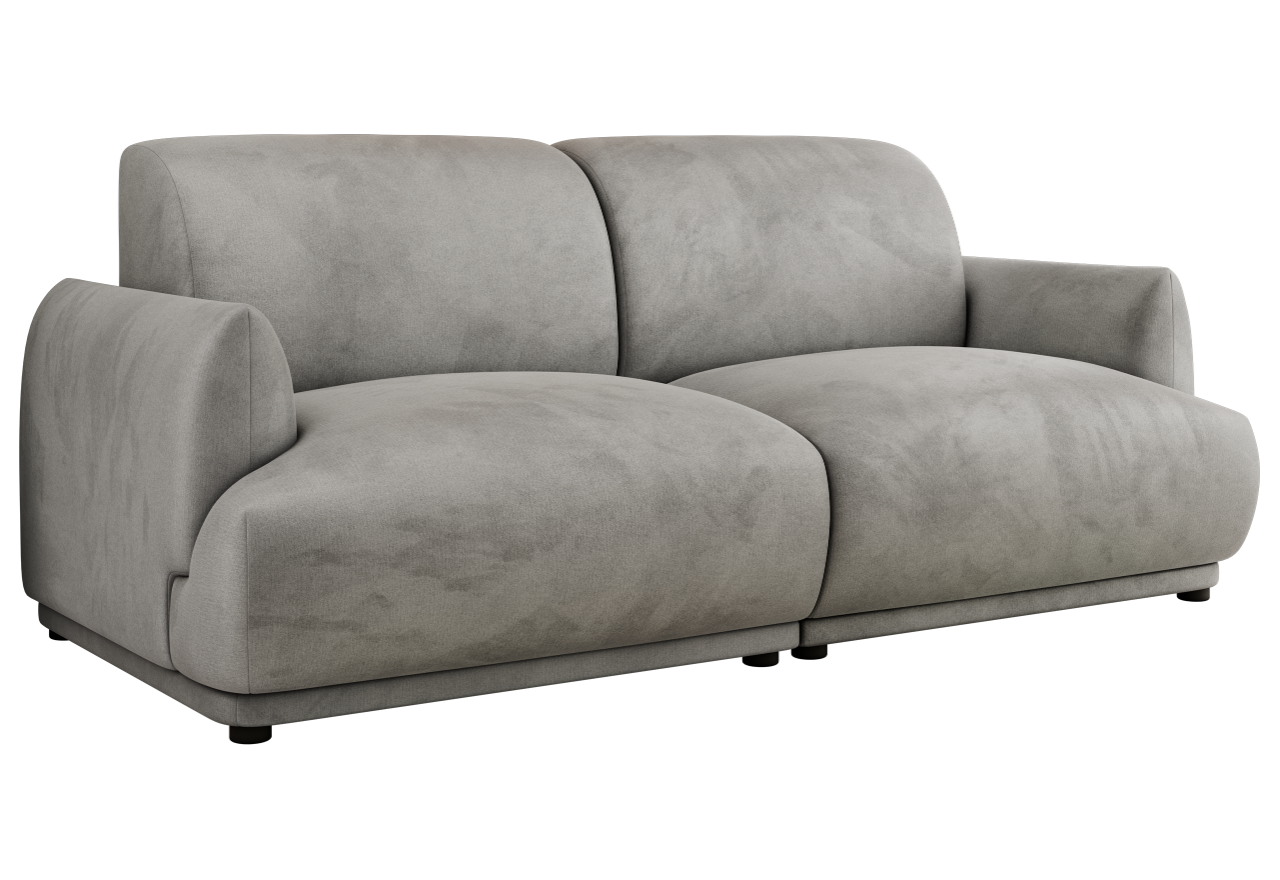 Sofa PUNTA - jasnoszary, welwet