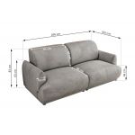 Sofa PUNTA - jasnoszary, welwet