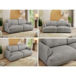 Sofa PUNTA - jasnoszary, welwet