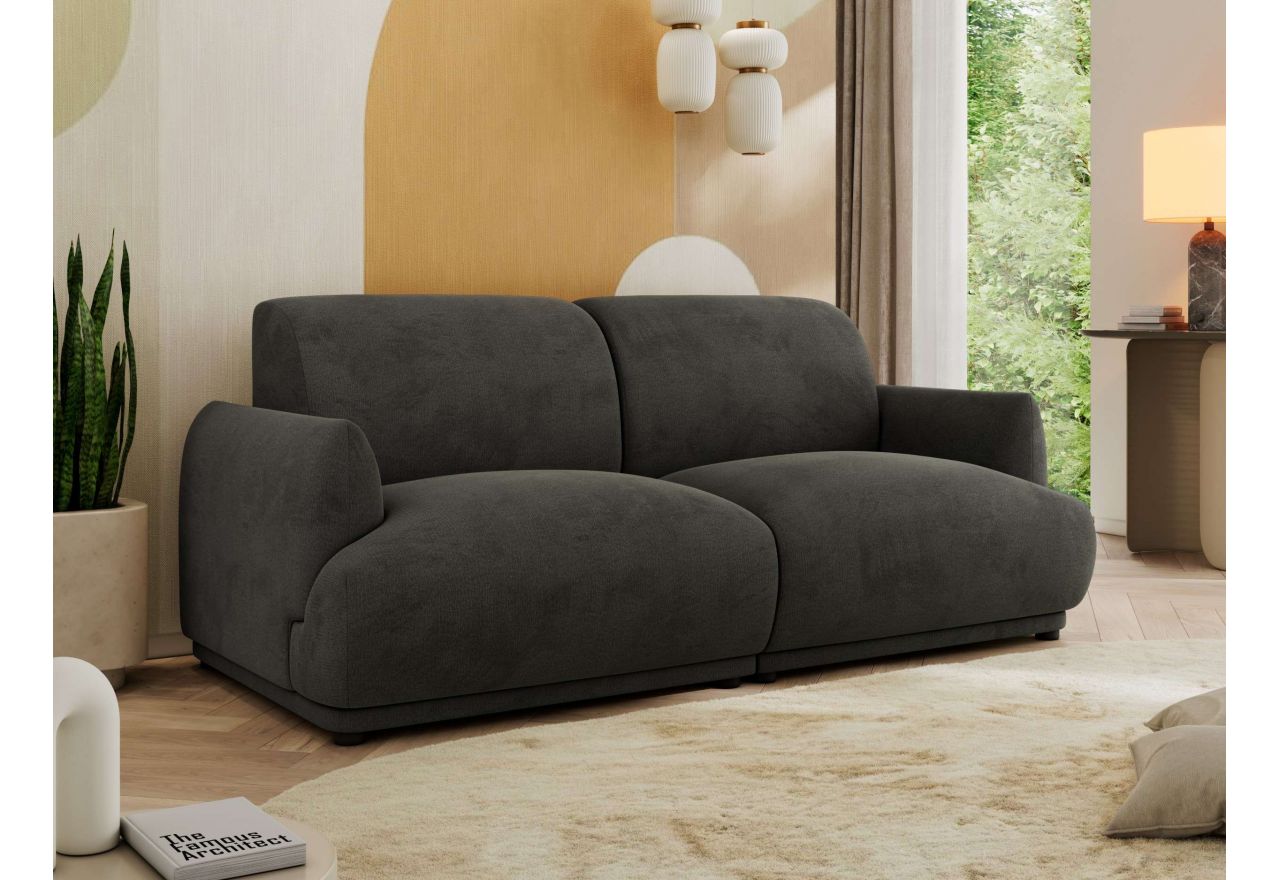 Sofa PUNTA - ciemnoszary, welwet