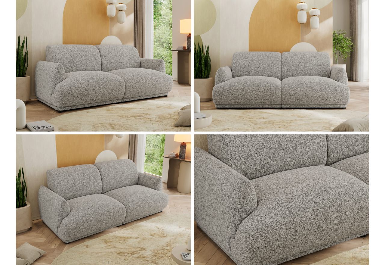 Sofa PUNTA - jasnoszary, struktura