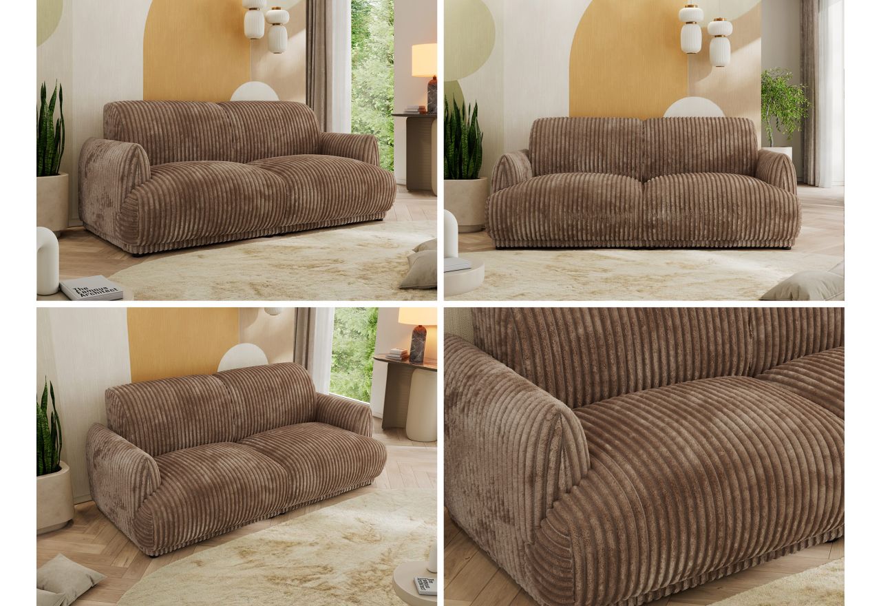 Sofa PUNTA - brązowy, sztruks