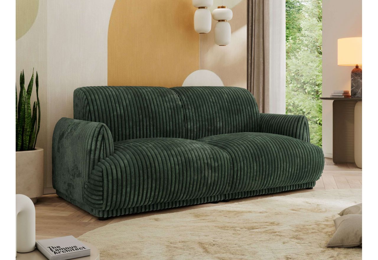 Sofa PUNTA - ciemnozielony, sztruks
