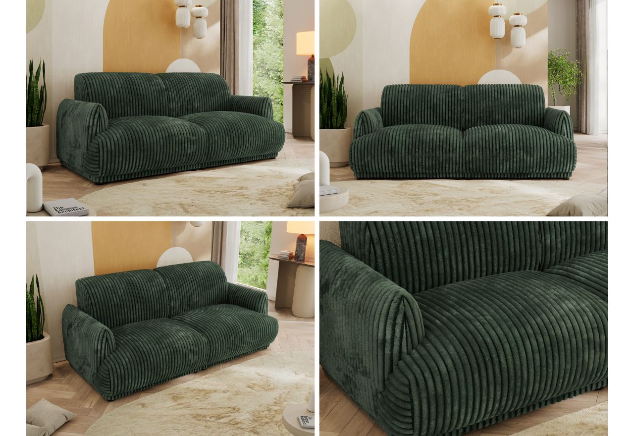 Sofa PUNTA - ciemnozielony, sztruks