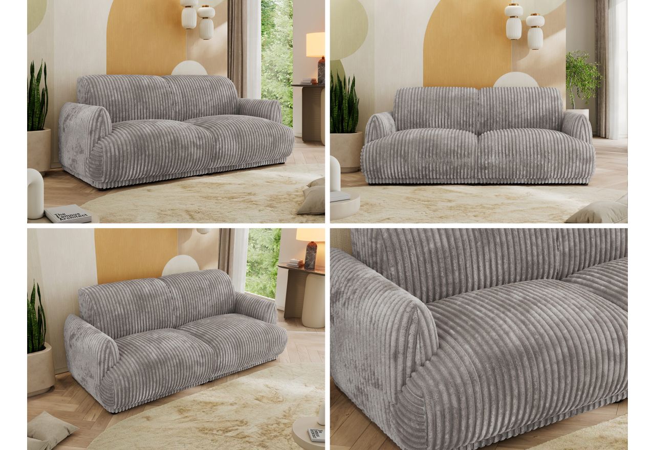 Sofa PUNTA - jasnoszary, sztruks