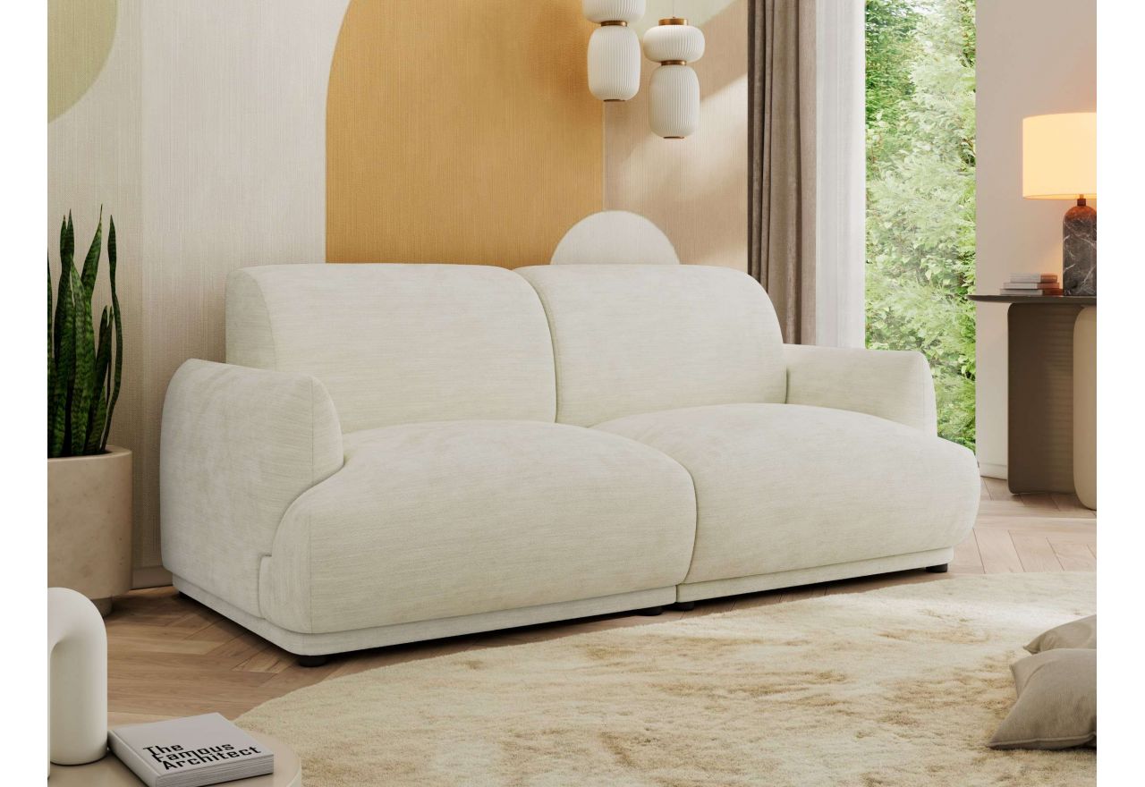 Sofa PUNTA - kremowy, szenil gładki