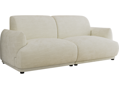 Sofa PUNTA - kremowy, szenil gładki